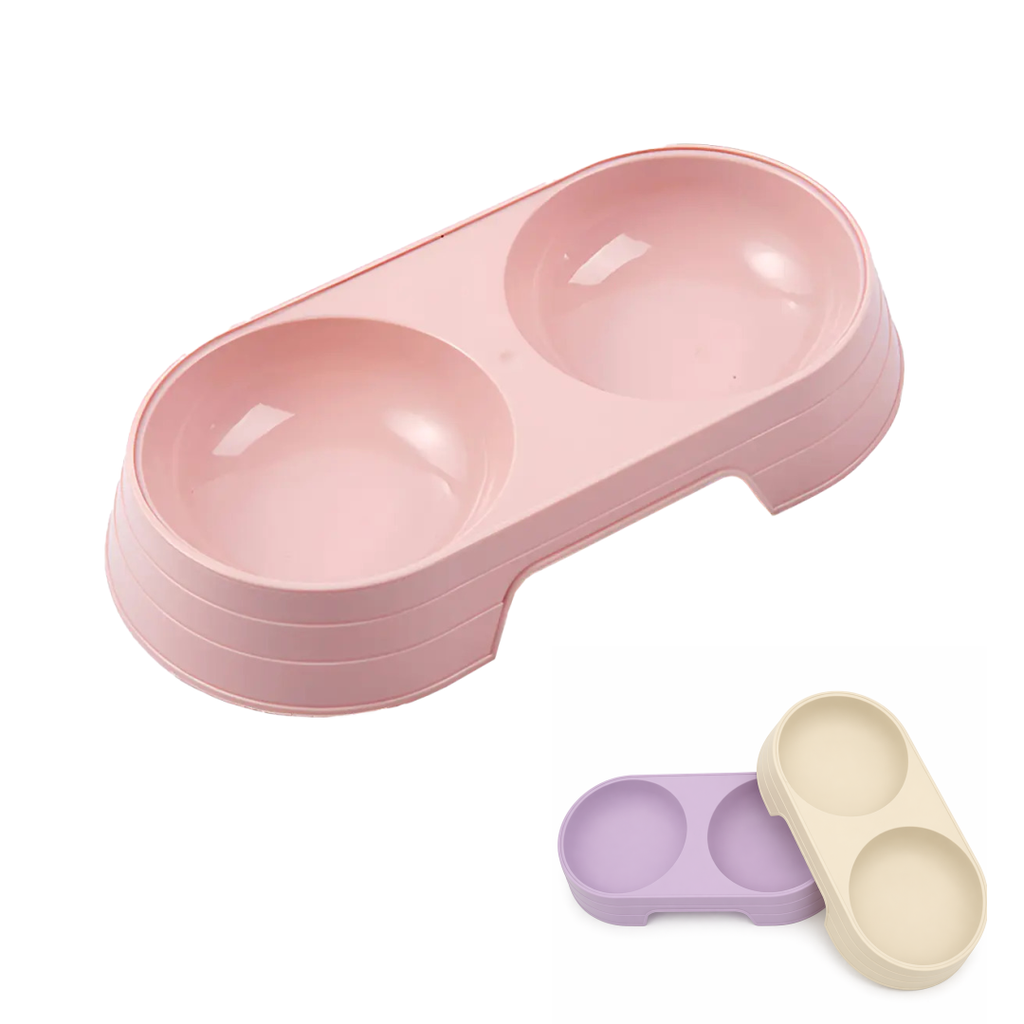 Premium 2-in-1 Integrated Pet Double Feeder Bowl | Lightweight Dual Food and Water Bowl for Cats and Dogs | Durable Non-Slip Feeding Bowl