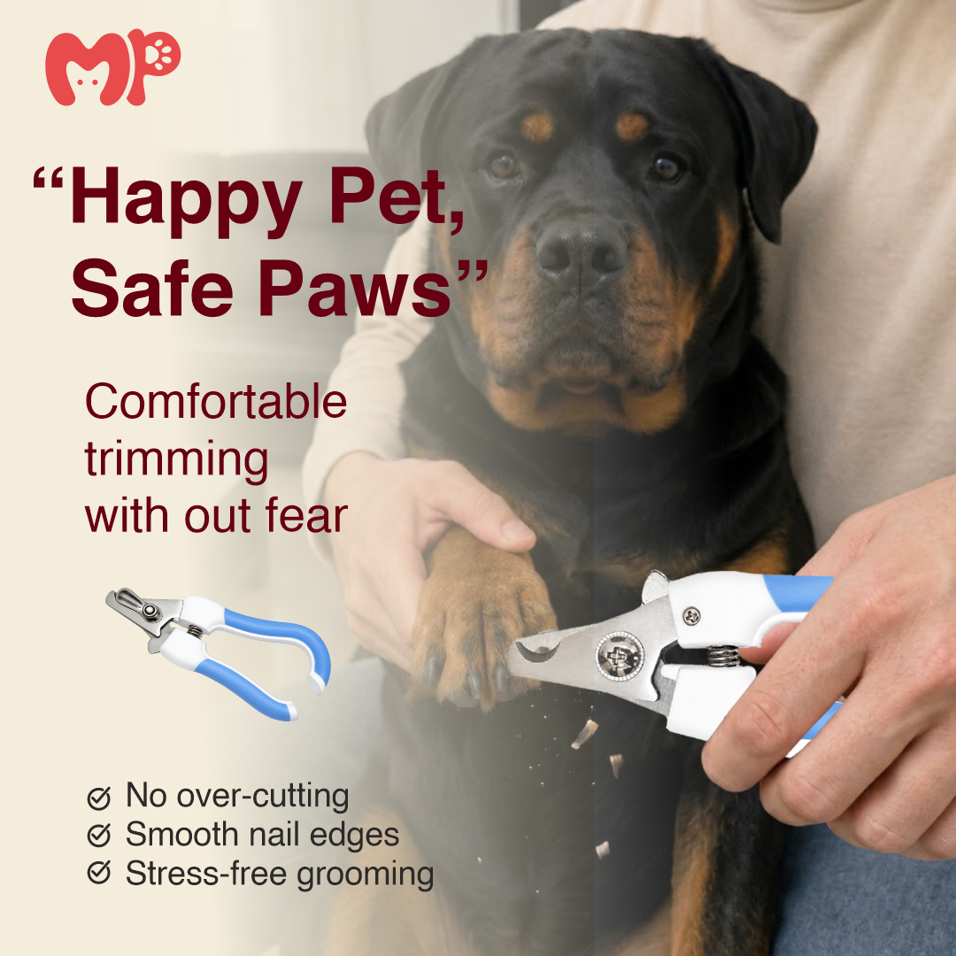Pet Nail Clipper with Safety Guard | Anti-Slip Handle | Precision Guard | Safety Lock | Includes Nail File | Painless Sharp Claw Trimmer & Grooming Kit