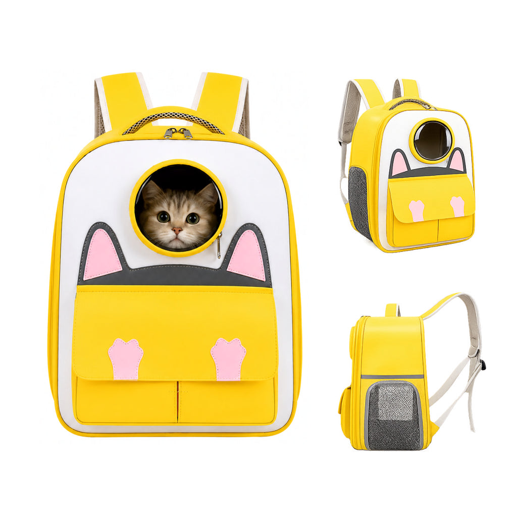 Premium Breathable Pet Carrier Backpack with Transparent Bubble Window | Comfort Dual-Strap Travel Bag for Cats and Small Dogs