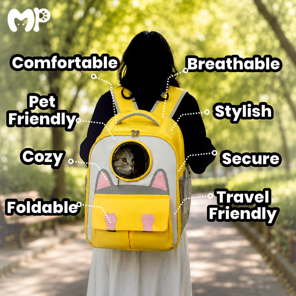 Premium Breathable Pet Carrier Backpack with Transparent Bubble Window | Comfort Dual-Strap Travel Bag for Cats and Small Dogs