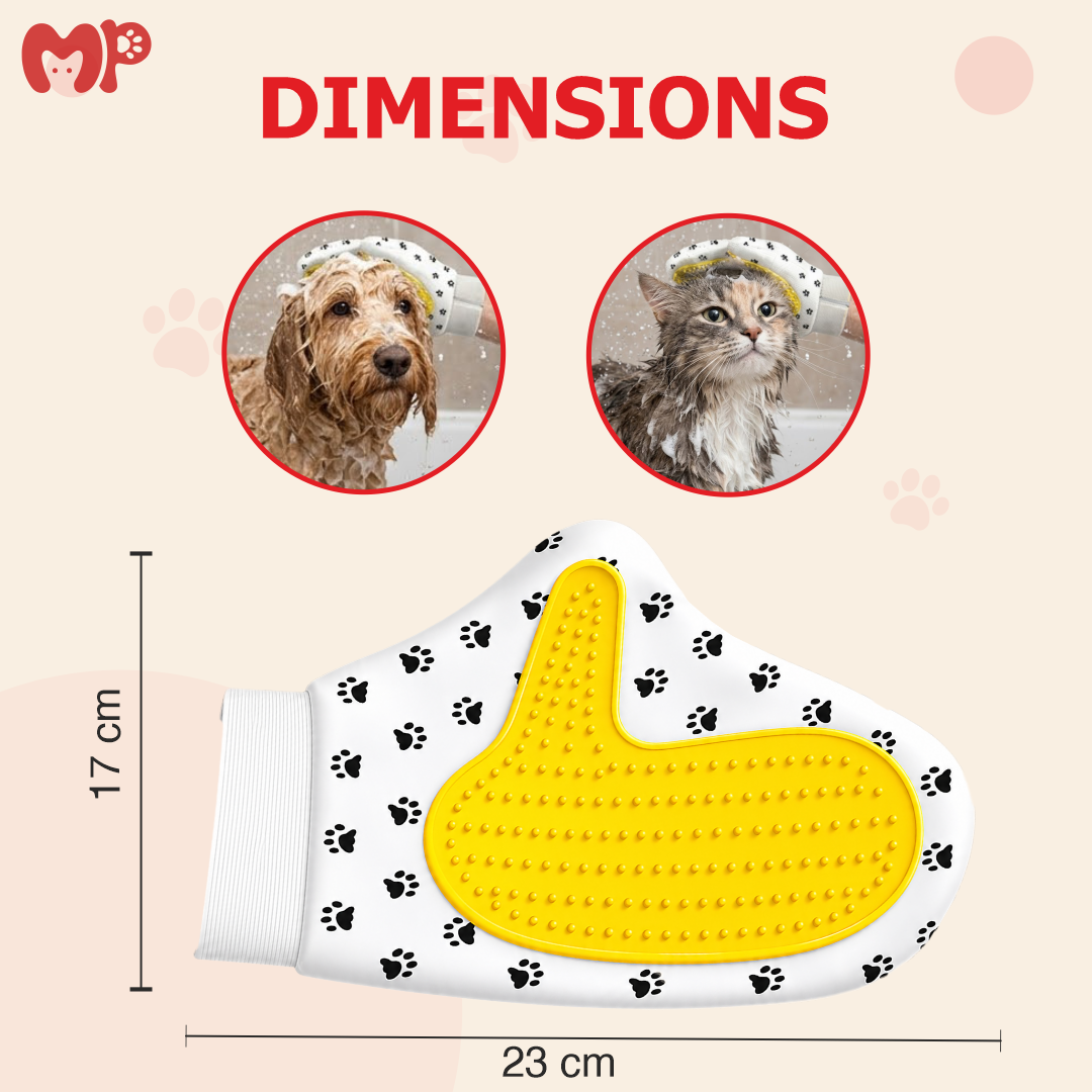 Premium Pet Grooming Glove with Silicone Bristles | for Dogs and Cats