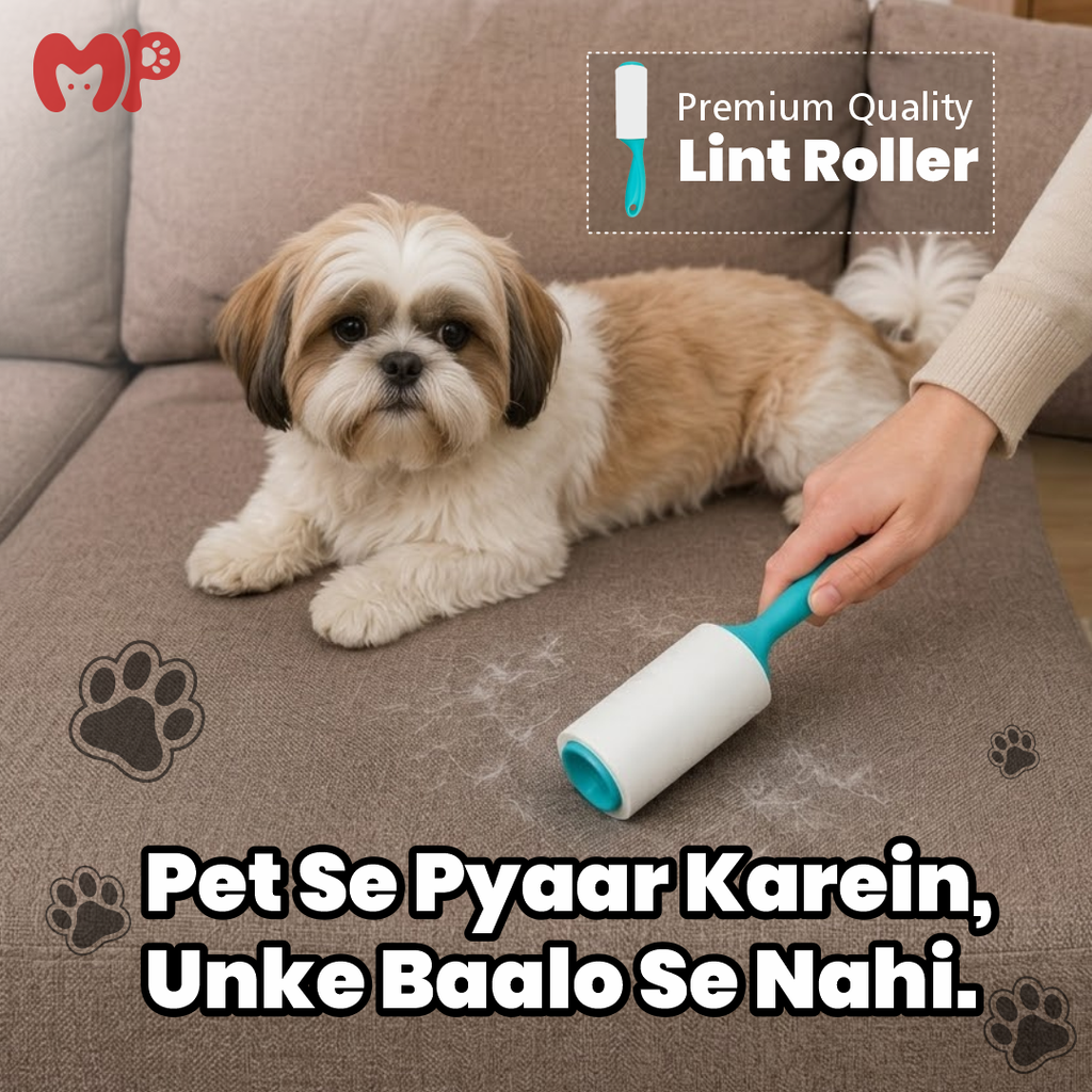 Premium Sticky Pet Hair & Lint Roller | 60 Easy-Tear Sheets (12M Total Length) | Ergonomic Wave Handle for Fast Cleaning of Dog Fur | Cat Hair | Dust from Clothes | Sofas | Beds | Car Seats