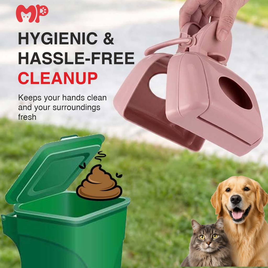 Premium Portable Pet Pooper Scooper with Integrated Bag Dispenser – Lightweight | Durable Waste Pickup Tool for Dogs & Cats | Easy One-Handed Use | Hygienic Outdoor Cleanup | Travel-Friendly Design