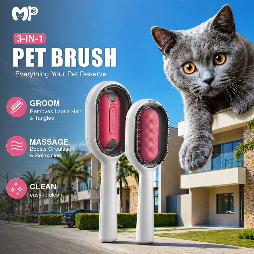3-in-1 Multifunctional Pet Grooming and Cleaning Brush for Shedding Removal | Bathing | Massage – Gentle Silicone Bristles for Dogs and Cats | Easy-to-Use De-shedding Tool for Healthy Coat Care and Deep Cleaning