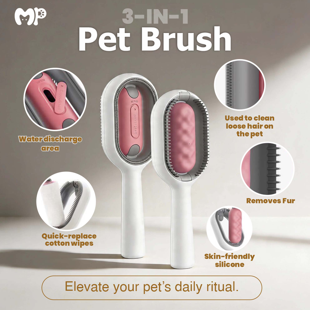 3-in-1 Multifunctional Pet Grooming and Cleaning Brush for Shedding Removal | Bathing | Massage – Gentle Silicone Bristles for Dogs and Cats | Easy-to-Use De-shedding Tool for Healthy Coat Care and Deep Cleaning