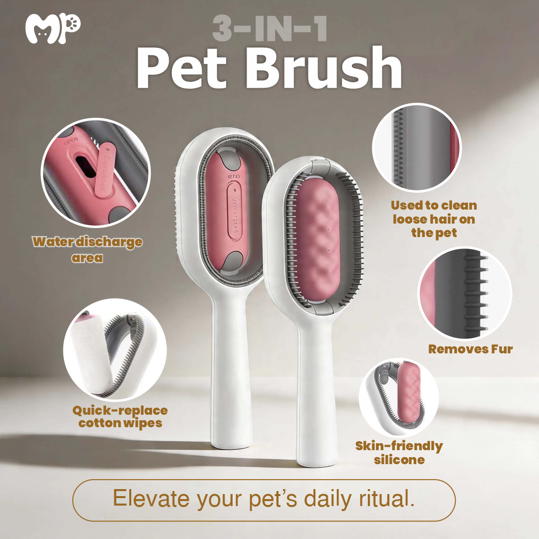 3-in-1 Multifunctional Pet Grooming and Cleaning Brush for Shedding Removal | Bathing | Massage – Gentle Silicone Bristles for Dogs and Cats | Easy-to-Use De-shedding Tool for Healthy Coat Care and Deep Cleaning