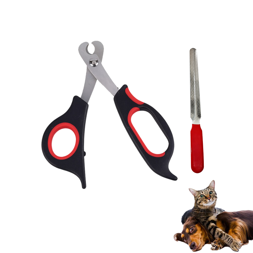 Professional Pet Nail Clippers and Nail File Grooming Kit | Stainless Steel Scissor-Style Claw Trimmer for Cats | Kittens | Small Dogs | Puppies