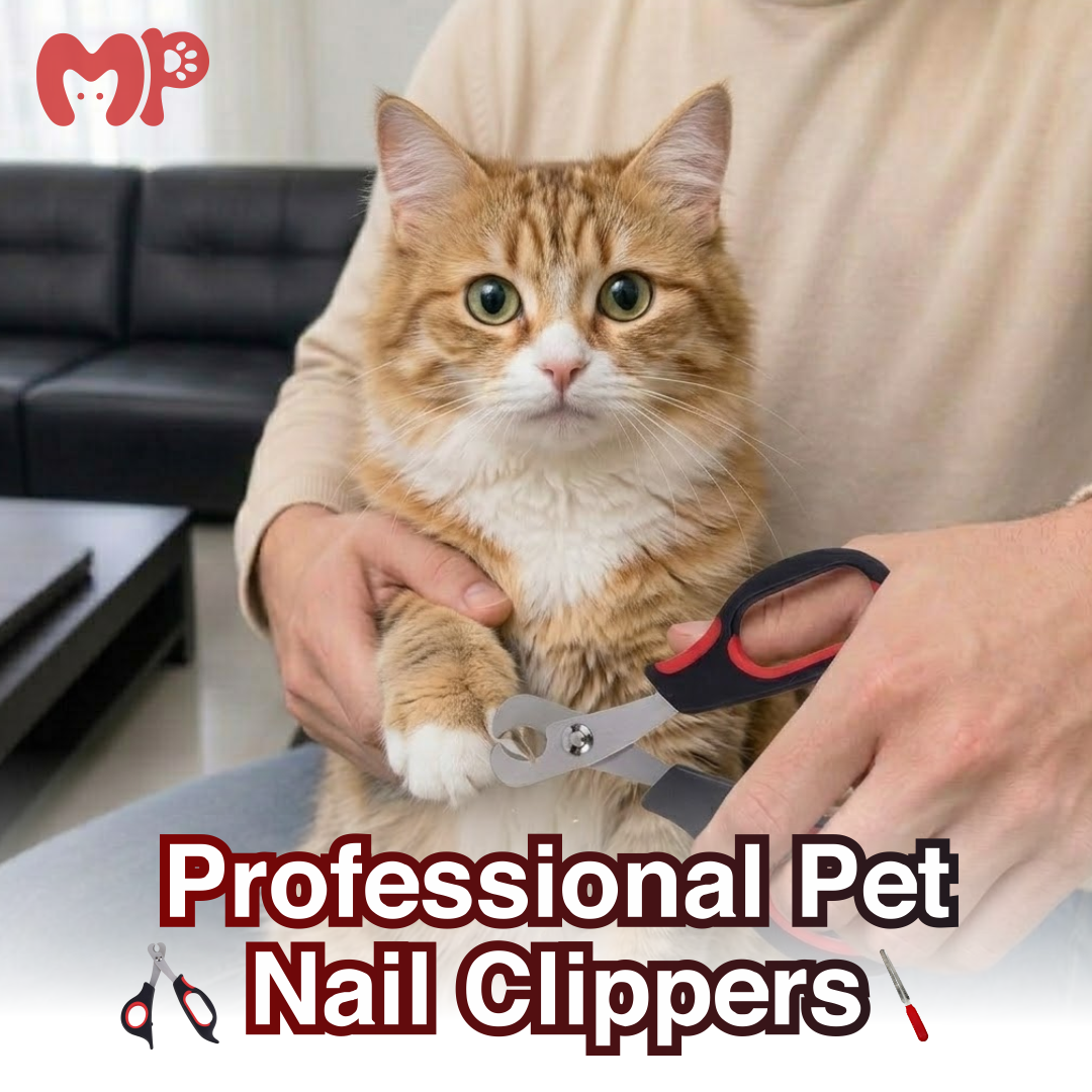 Professional Pet Nail Clippers and Nail File Grooming Kit | Stainless Steel Scissor-Style Claw Trimmer for Cats | Kittens | Small Dogs | Puppies