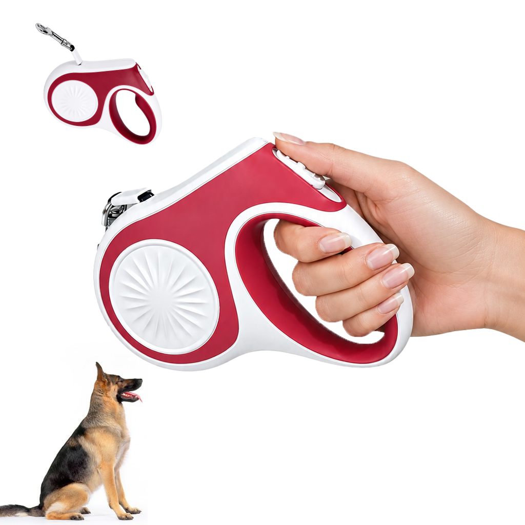 Premium 5m Retractable Dog Leash with Innovative Double Lock System | 16ft Heavy Duty Automatic Extending Pet Walking Leash for Medium & Large Dogs up to 30kg | 3-Gear Control with Double Lock