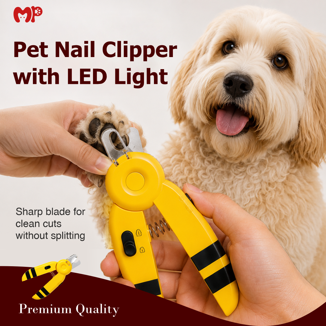 Professional Smart LED Pet Nail Clipper – Precision Claw Trimmer with Blood Line Illuminator | Splash Guard | Hidden Nail File for Dogs and Cats