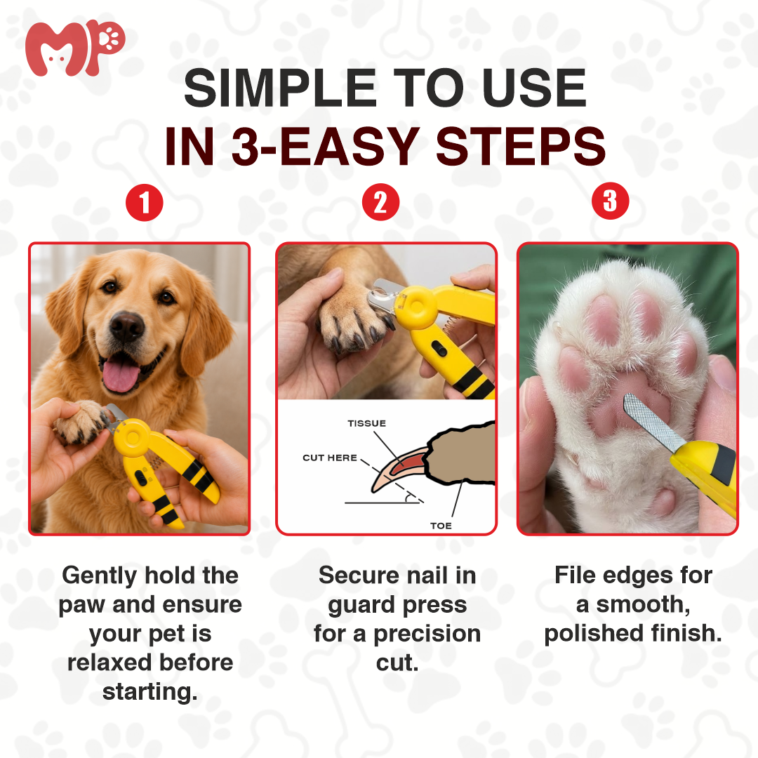 Professional Smart LED Pet Nail Clipper – Precision Claw Trimmer with Blood Line Illuminator | Splash Guard | Hidden Nail File for Dogs and Cats