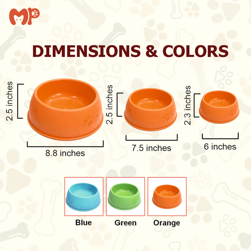 Premium Anti-Slip Durable Pet Food Bowl for Dogs and Cats | Easy-to-Wash Hygienic Plastic Feeding Dish | Tapered Stability Kibble & Water Basin for Puppies | Kittens | Small-to-Medium Pets (Small) | (Medium) | (Large)