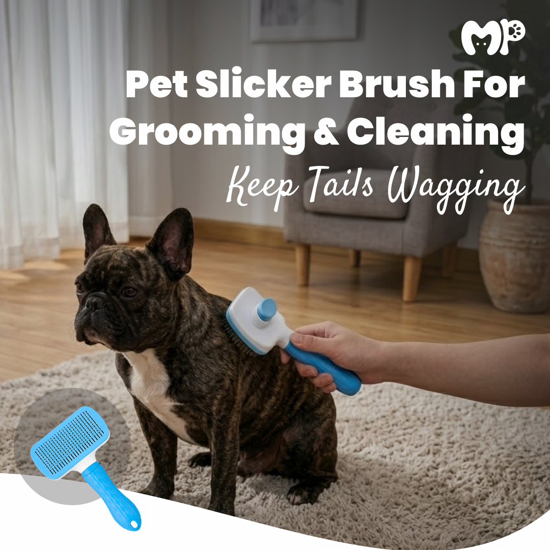 Premium Self-Cleaning Slicker Brush for Dogs and Cats | Professional Pet Grooming & De-shedding Tool with Massage Bristles and One-Click Fur Release Button | Available in Round and Square Shapes