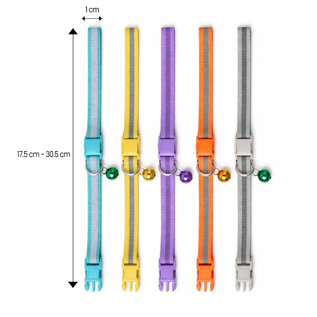 Dog & Puppy Collar With Bell - Adjustable | Reflector