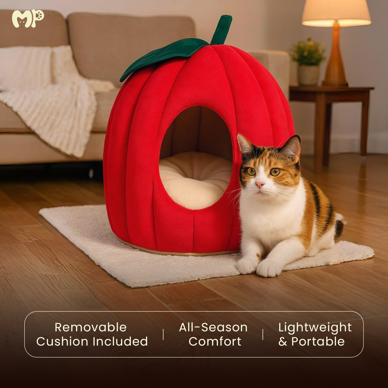 Pumpkin Pet House - Soft Toy House For Cats/Dogs - Munchix Pro