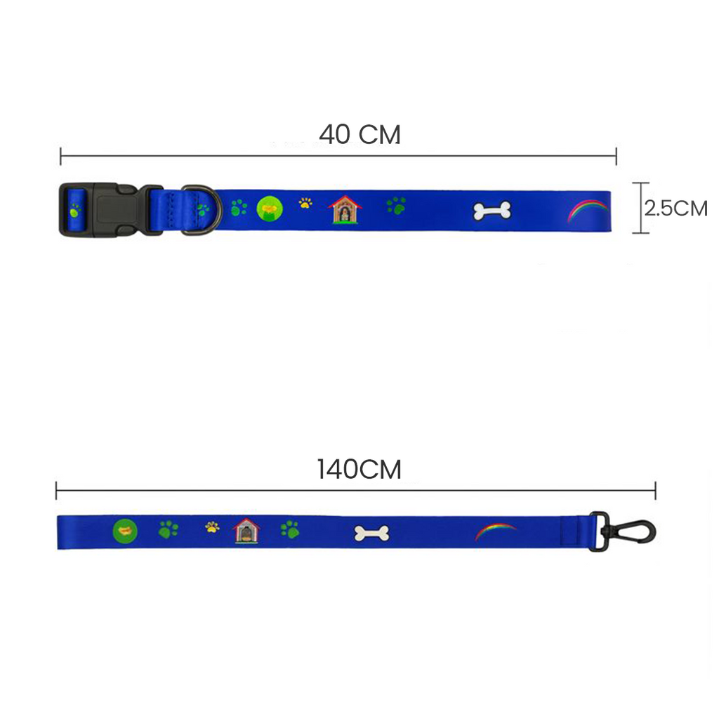 Printed Dog Leash & Collar Set 1.0 inch