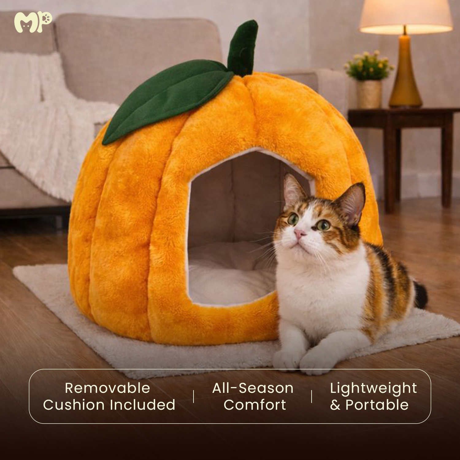 Pumpkin Pet House - Soft Toy House For Cats/Dogs - Munchix Pro