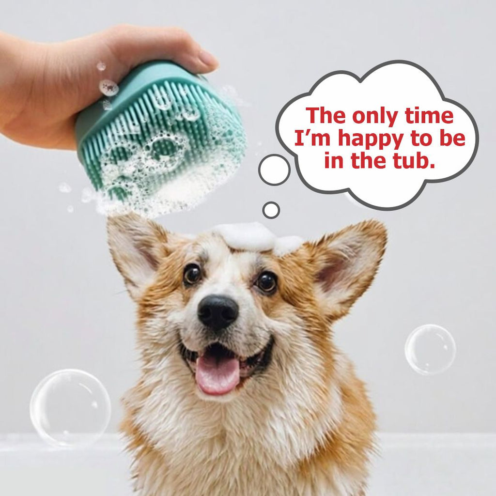 Soft Silicone Bristles Grooming & Massage Brush for Dogs & Cats