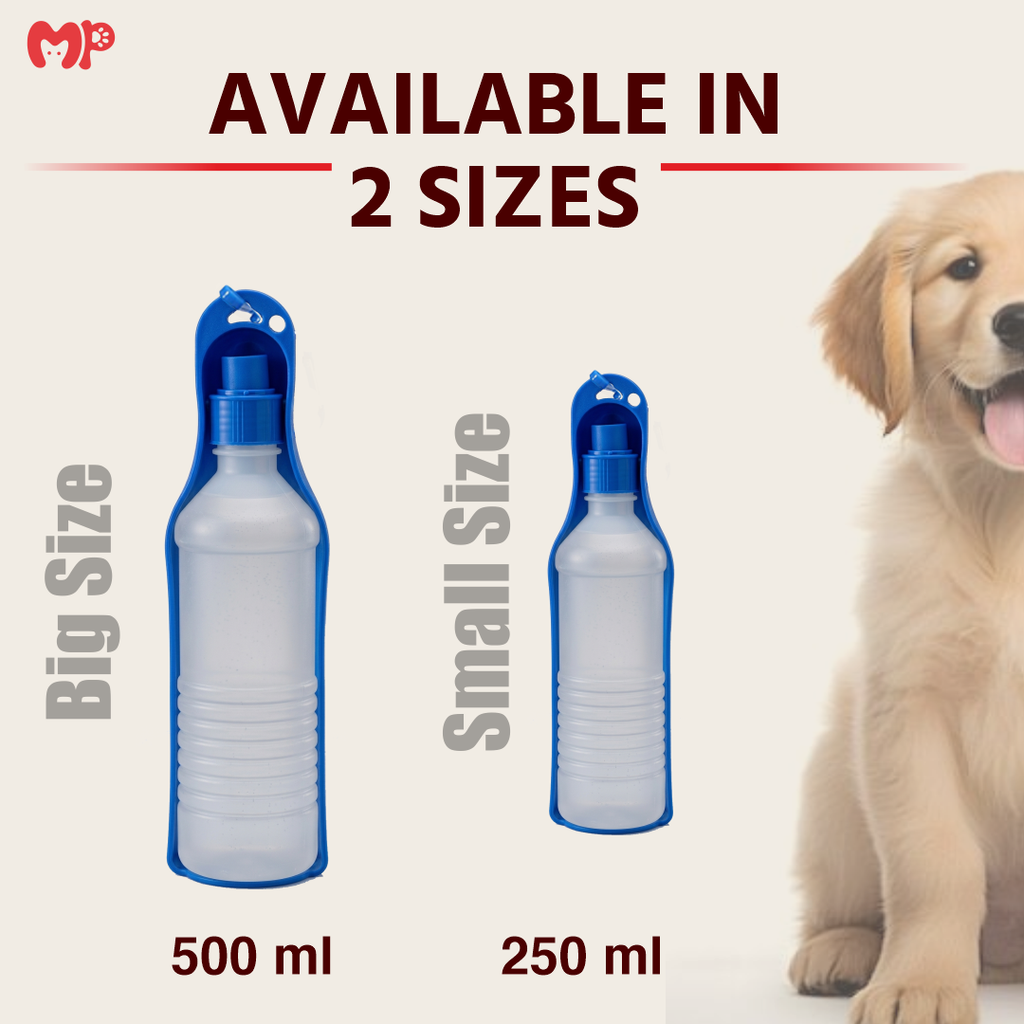Portable Foldable Travel Pet Water Bottle with Leak- Proof Design, Travel Friendly, Compact| Available in 250ml and 500ml