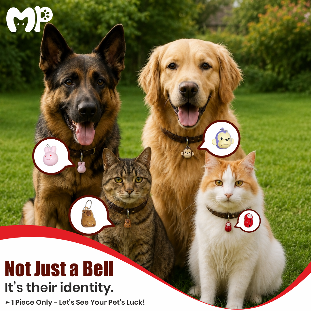 Cute Cartoon Pet Collar Bell Charm | Random Animal Design Hanging Bell for Cats, Dogs & Small Pets (1 Piece)