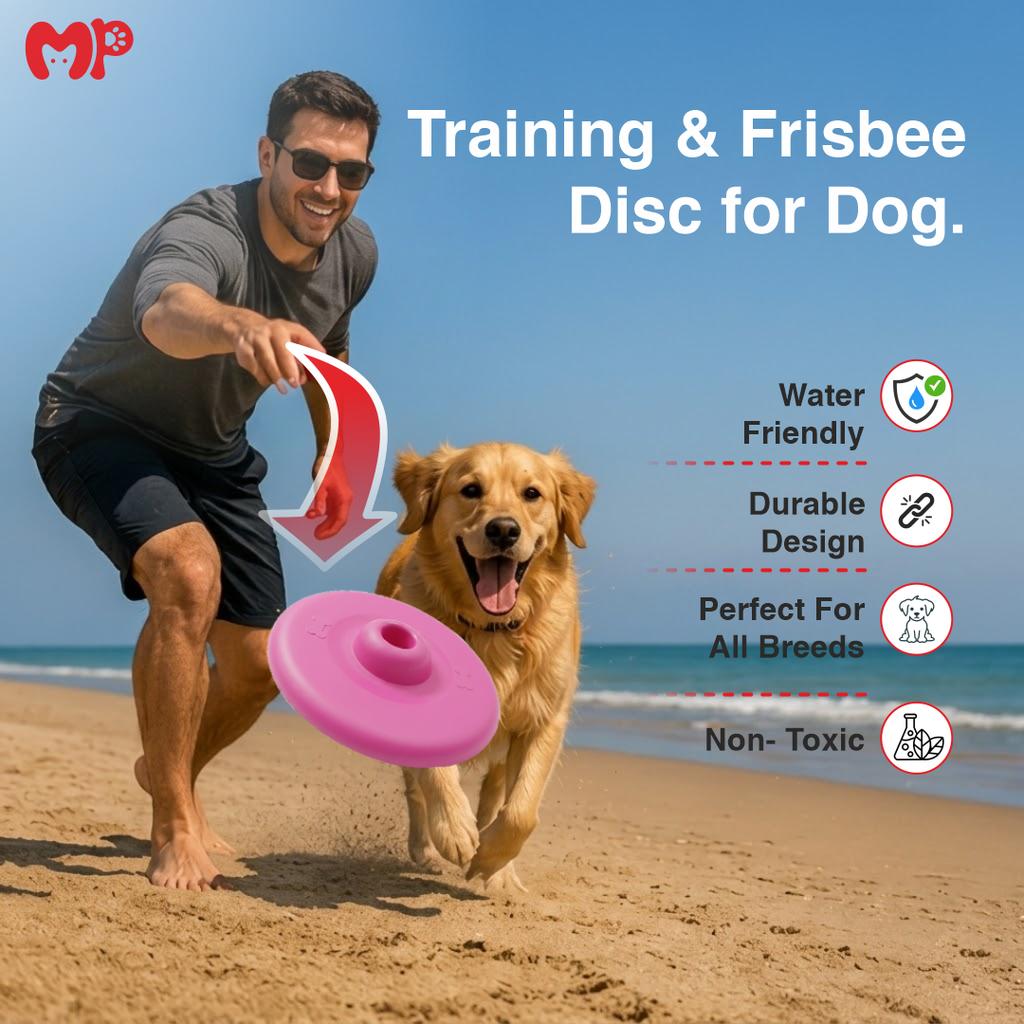 Aerodynamic Floating Dog Frisbee Disc – Durable Non-Toxic Silicone Flying Fetch Toy for Training | Outdoor Play