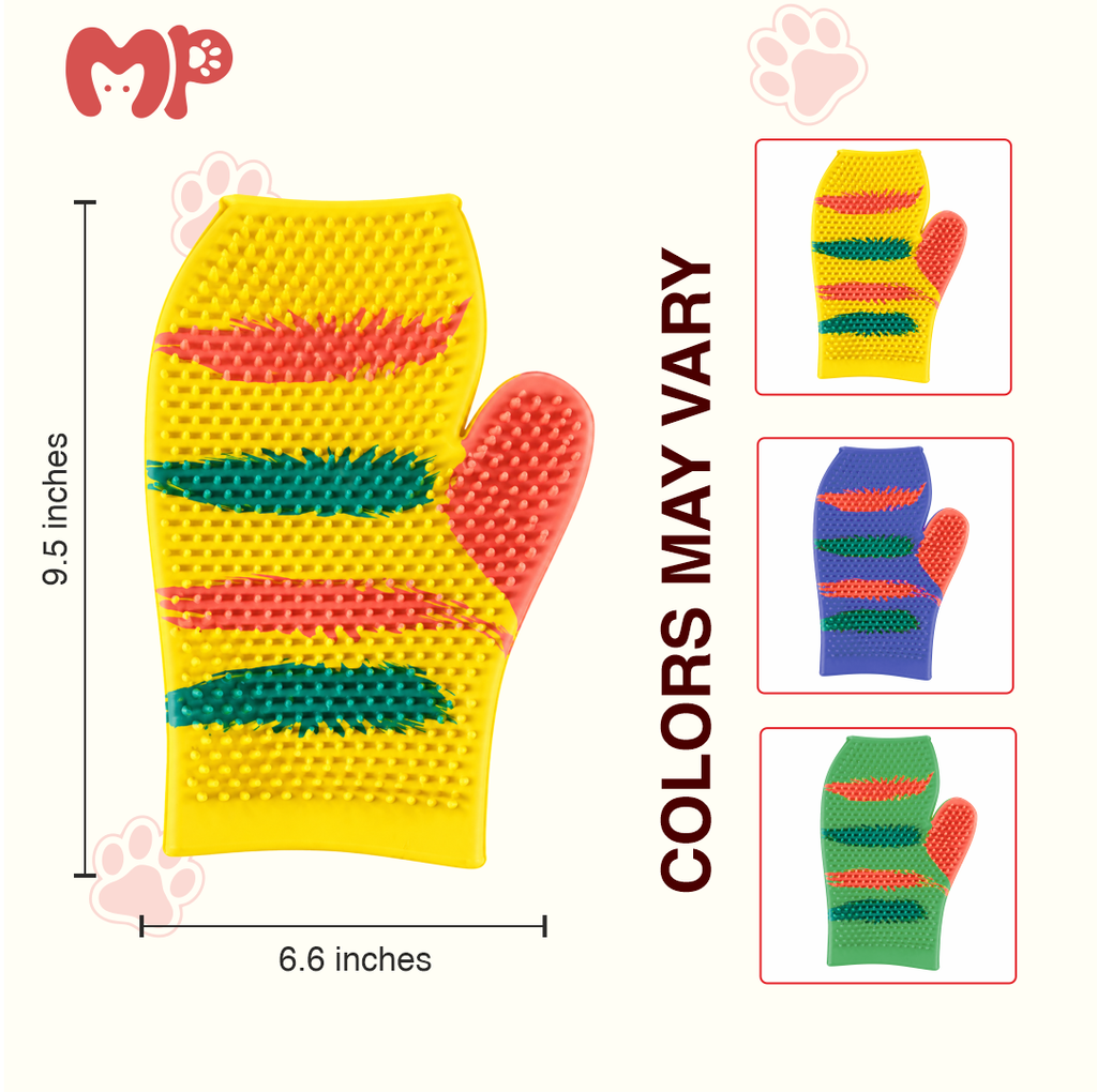 Silicone Pet Grooming Bathing Glove – Professional quality Soft Rubber De shedding & Massage Brush for Dogs and Cats – Easy Cleaning Bath Brush Glove for Grooming | Shedding Control | Fur Removal