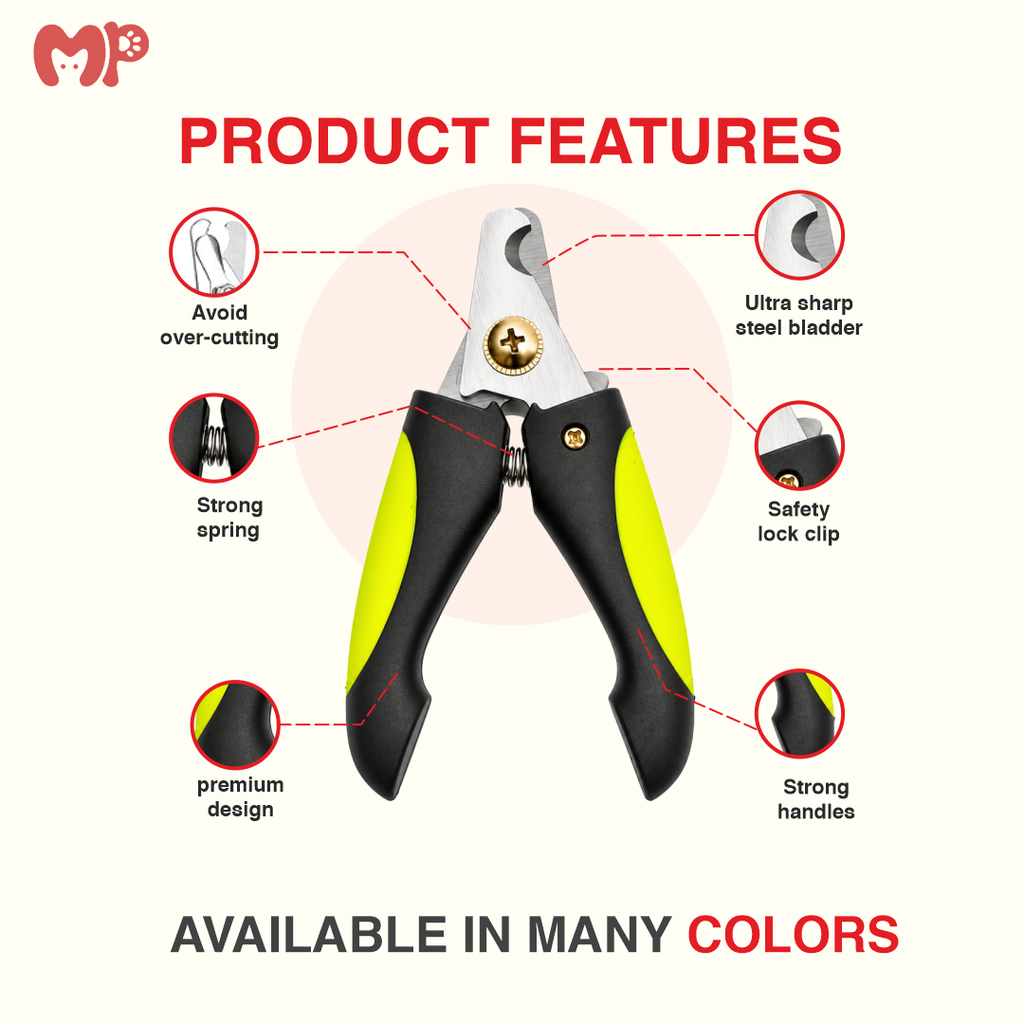 Professional Pet Nail Clippers and File Set for Dogs & Cats | Heavy Duty Stainless Steel Trimmer | Safety Guard to Avoid Over-Cutting | Non-Slip Ergonomic Handles