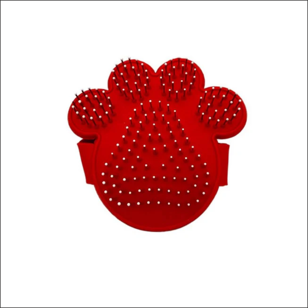 Paw Shape Pin Brush for Dogs and Cats | Shedding and Grooming Glove | Adjustable Strap