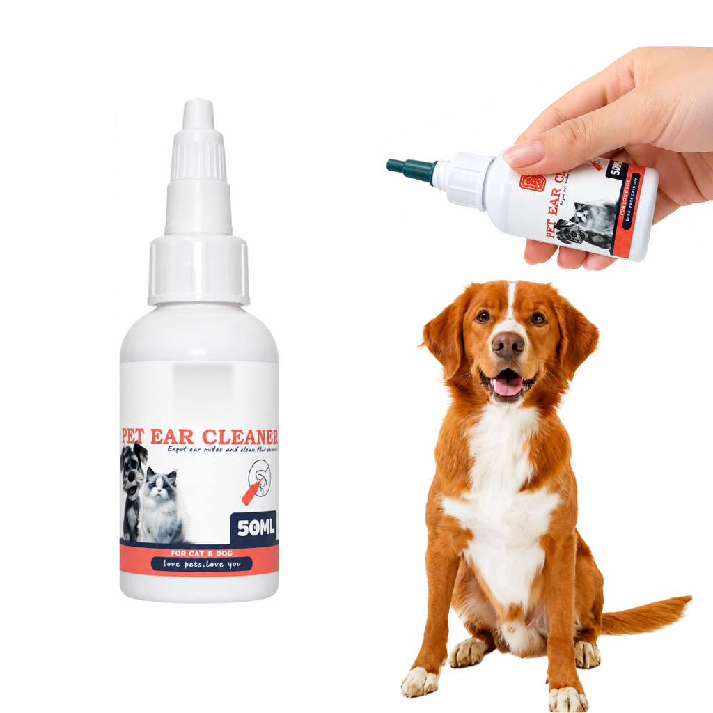 Premium Pet Ear Cleaner Drops for Dogs & Cats – 50ml | Alcohol-Free| No-Sting Formula for Ear Mite Treatment| Itch Relief| Wax Removal & Bad Odor Control