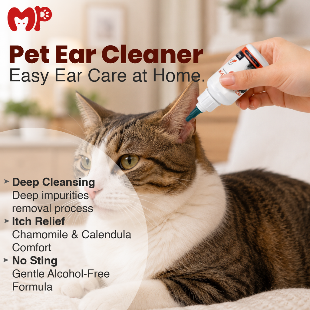 Premium Pet Ear Cleaner Drops for Dogs & Cats – 50ml | Alcohol-Free| No-Sting Formula for Ear Mite Treatment| Itch Relief| Wax Removal & Bad Odor Control