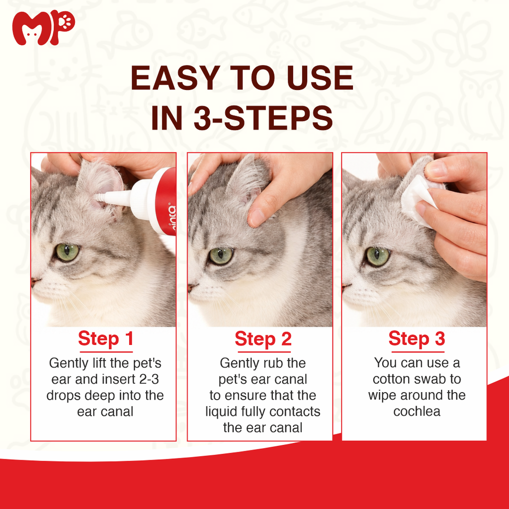 Premium Pet Ear Cleaner Drops for Dogs & Cats – 50ml | Alcohol-Free| No-Sting Formula for Ear Mite Treatment| Itch Relief| Wax Removal & Bad Odor Control