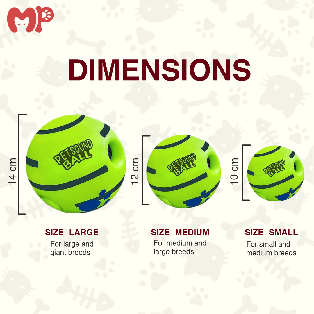 Interactive Wobble Giggle Ball Dog Toy | Battery-Free Movement Activated Sound Ball | Easy Grip Holes | for Dogs & Cats