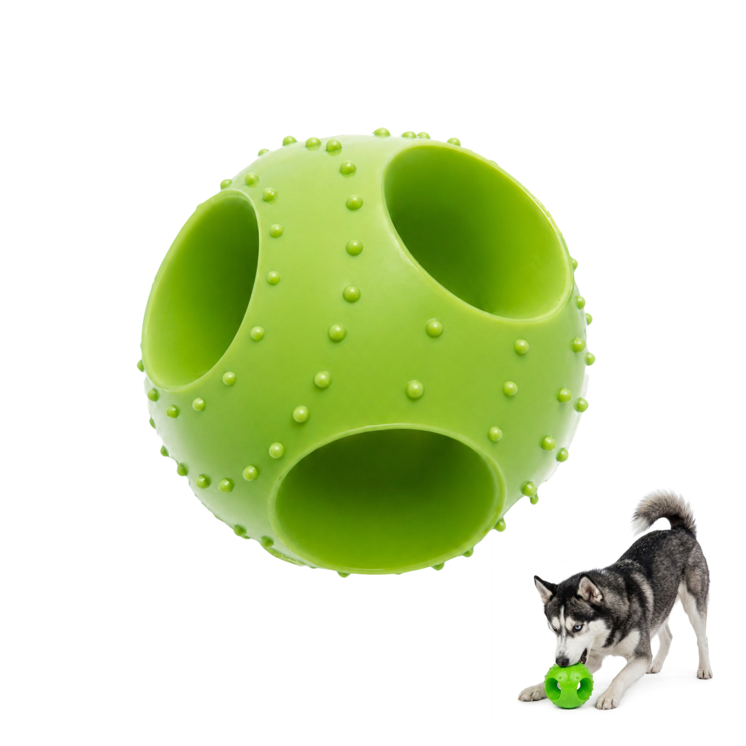 Interactive PVC Pet Disco Ball for Dogs & Cats | Durable Non-Toxic Bouncy Chase Ball | Geometric Treat Holes | Textured Massage Studs | Boredom Relief & Exercise