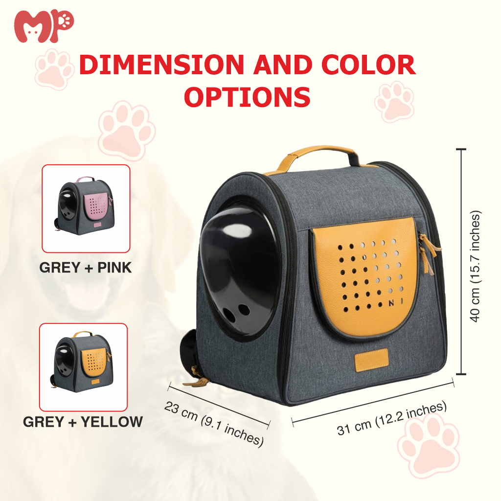 Foldable Pet Carrier Backpack for Cats and Dogs| Travel Friendly Travel Bag with Bubble Window & Full Ventilation
