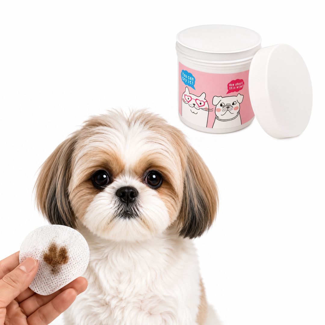 Premium Pet Grooming Wipes for Dogs & Cats – Soft Non-Woven Cleansing Pads for Paws, Face, and Ears (130 Pieces)