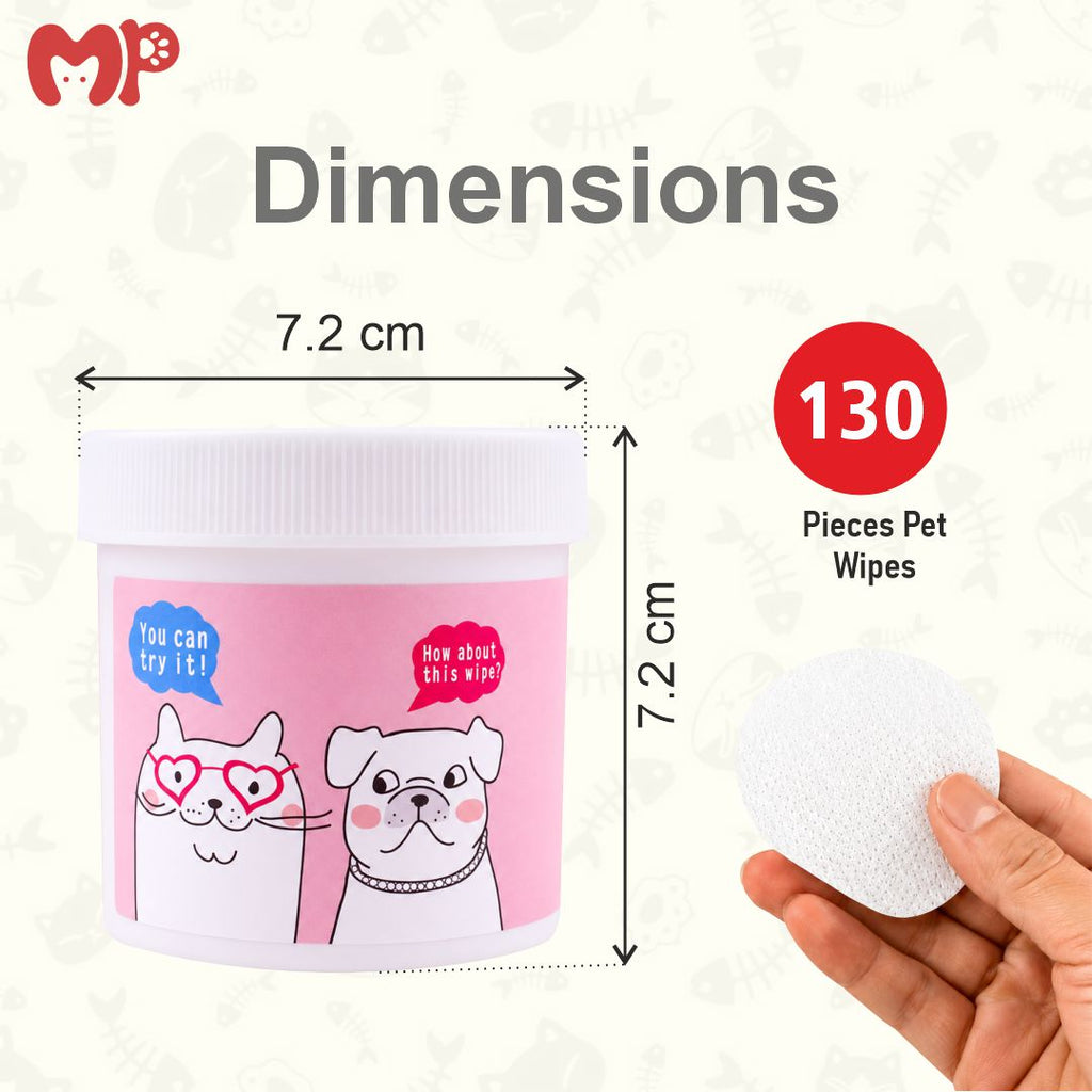 Premium Pet Grooming Wipes for Dogs & Cats – Soft Non-Woven Cleansing Pads for Paws, Face, and Ears (130 Pieces)