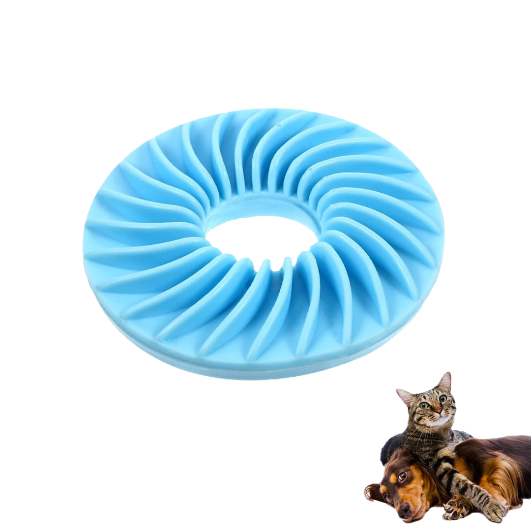 Multi-Functional Silicone Slow Feeder Dog Toy – 3-in-1 Flying Disc | Dental Chew Toy | Treat Dispensing Puzzle for Dogs & Cats