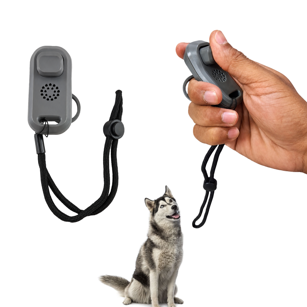 Premium Dog Training Clicker with Adjustable Wrist Strap | Professional 2-in-1 Behavior Aid & Obedience Flash Trainer for Puppies, Dogs, and Cats | Mechanical Positive Reinforcement Tool
