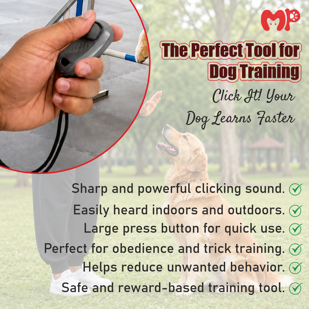 Premium Dog Training Clicker with Adjustable Wrist Strap | Professional 2-in-1 Behavior Aid & Obedience Flash Trainer for Puppies, Dogs, and Cats | Mechanical Positive Reinforcement Tool