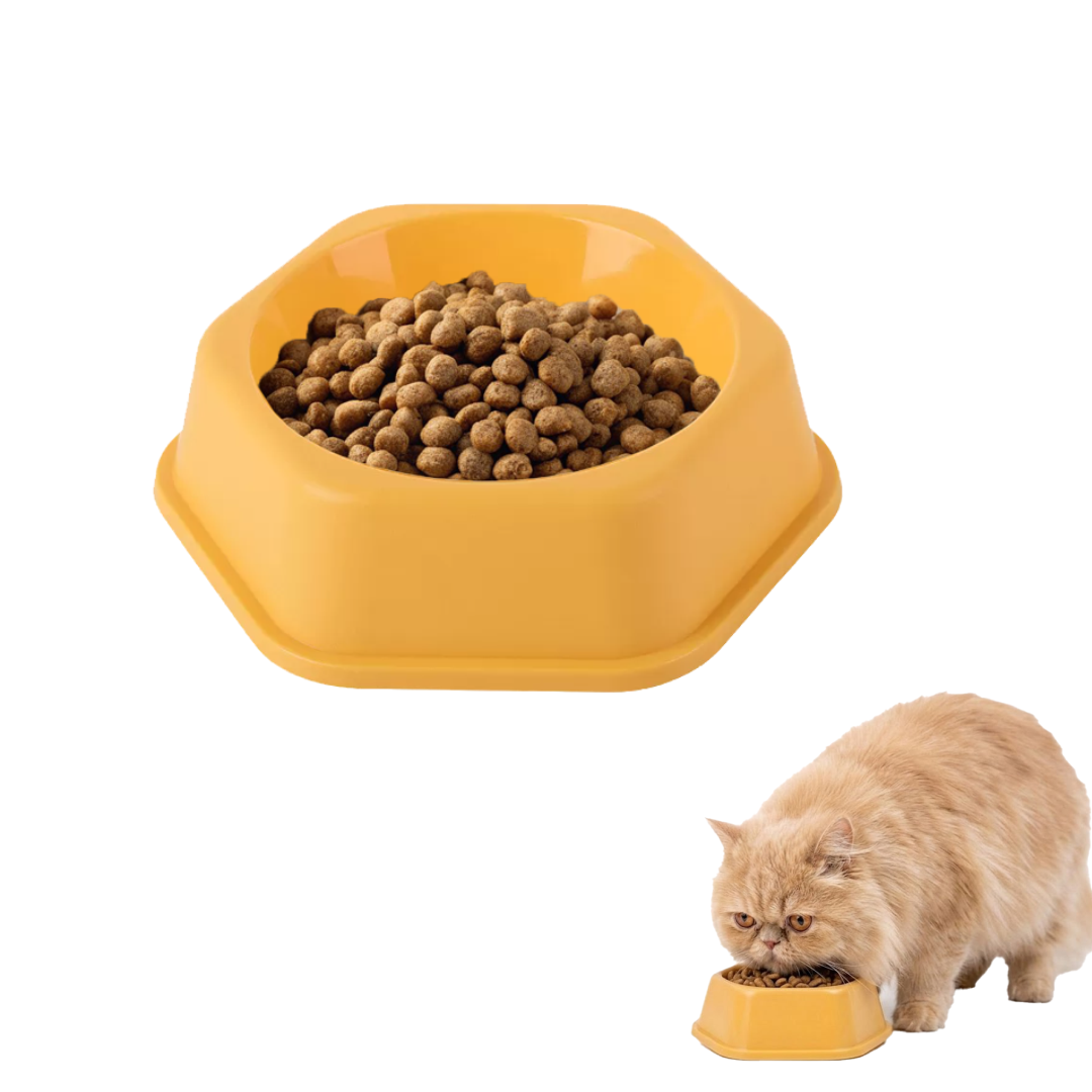 Premium Plastic Hexagon Pet Feeding Bowl – Durable Food and Water Dish for Small to Medium Dogs and Cats (Large) | (Medium) | (Small)