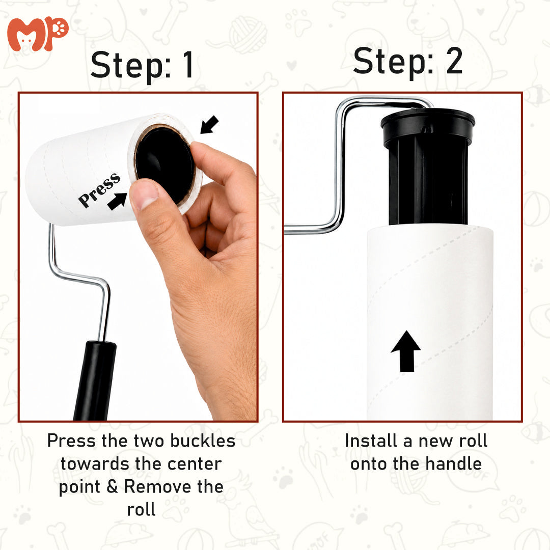 Premium Extra Sticky Pet Hair Lint Roller with Stand Holder | 60 Sheets Easy Oblique Tear Roller | Portable Non-Electric Dog & Cat Fur Remover Tool for Clothes | Furniture | Couch | Bed | and Car Seats