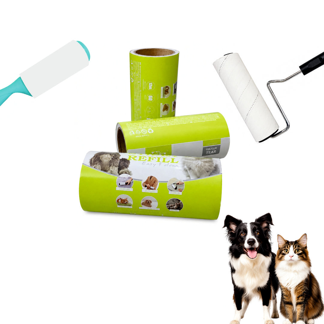 Premium Extra Sticky Pet Hair Lint Roller Refills | 3-Pack 180 Total Sheets | Easy Oblique Spiral Tear Sheets | Dog and Cat Fur Adhesive Replacement Rolls | for Clothes Couches and Car Seats