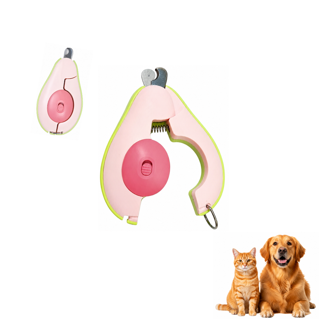 Avocado Oval Pet Nail Clipper with LED Light | Precision Stainless Steel Manual Trimmer with Safety Lock for Cats & Dogs