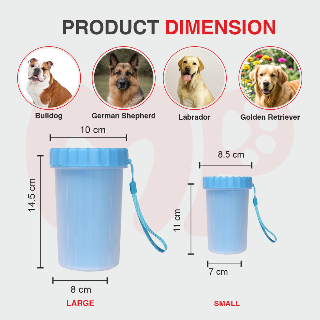 Silicone Pet Paw Cleaner Cup for Dogs | Muddy Paw Washer | Small and Large Sizes | BIG & SMALL