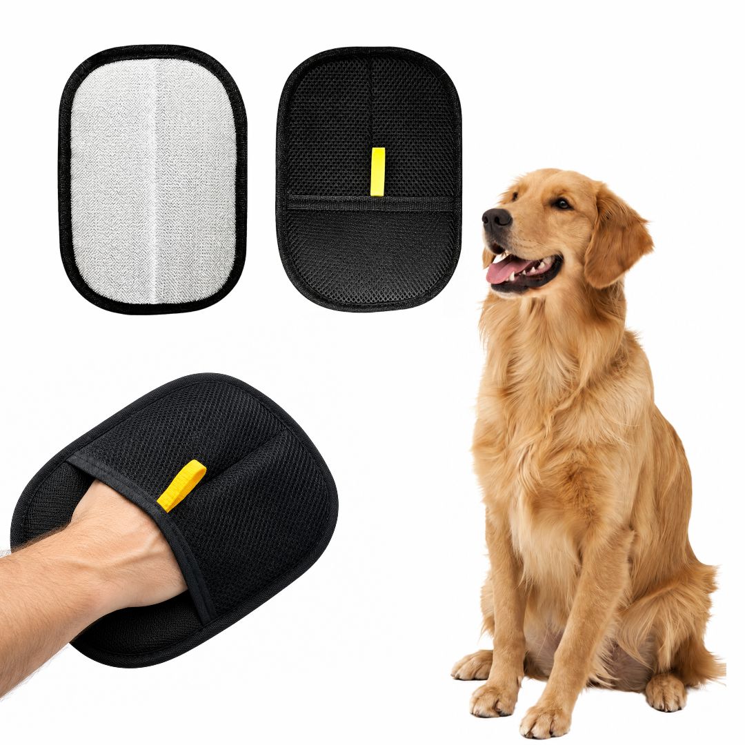 Premium Pet Hair & Lint Removal Glove | Reusable Double-Sided Fabric Fur Cleaner Mitt | Efficient Static Cleaning Pad for Furniture, Couch, Carpets, Bedding, and Car Interiors
