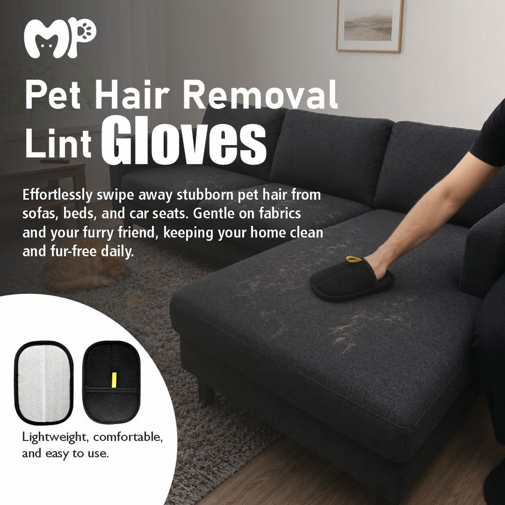 Premium Pet Hair & Lint Removal Glove | Reusable Double-Sided Fabric Fur Cleaner Mitt | Efficient Static Cleaning Pad for Furniture, Couch, Carpets, Bedding, and Car Interiors