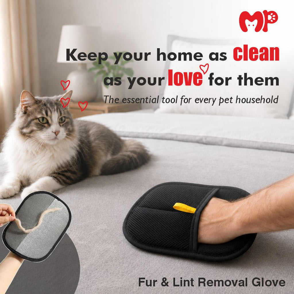 Premium Pet Hair & Lint Removal Glove | Reusable Double-Sided Fabric Fur Cleaner Mitt | Efficient Static Cleaning Pad for Furniture, Couch, Carpets, Bedding, and Car Interiors