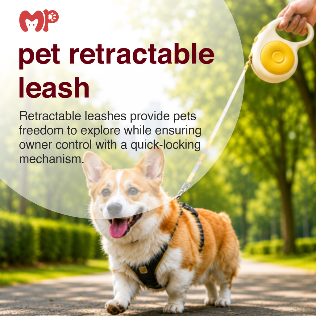 Heavy-Duty Retractable Pet Leash | Tangle-Free Extending Walking Lead | One-Button Brake & Lock System | Ergonomic Grip | for Small Medium and Large Dogs or Cats | 5m or 3m