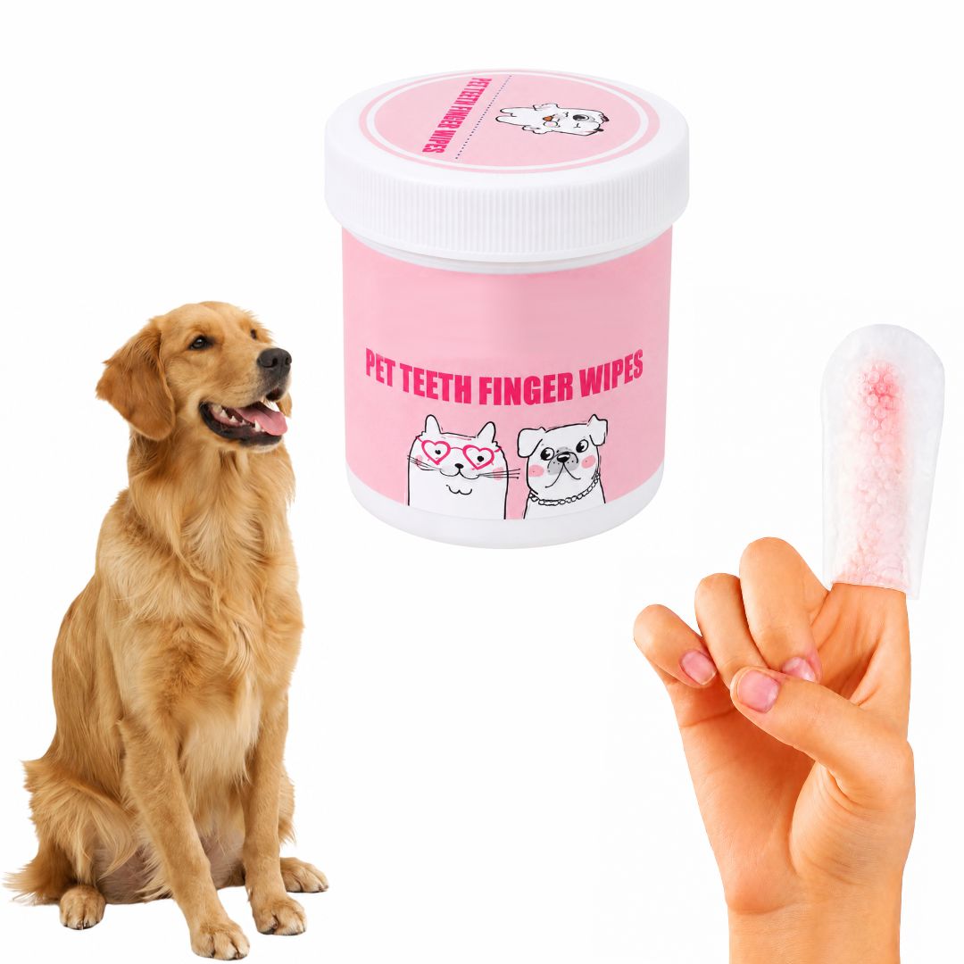 Premium Pet Teeth Finger Wipes for Dogs & Cats – Oral Dental Cleaning Sleeves for Fresh Breath, Plaque Control, and Tartar Removal (50 Pieces)