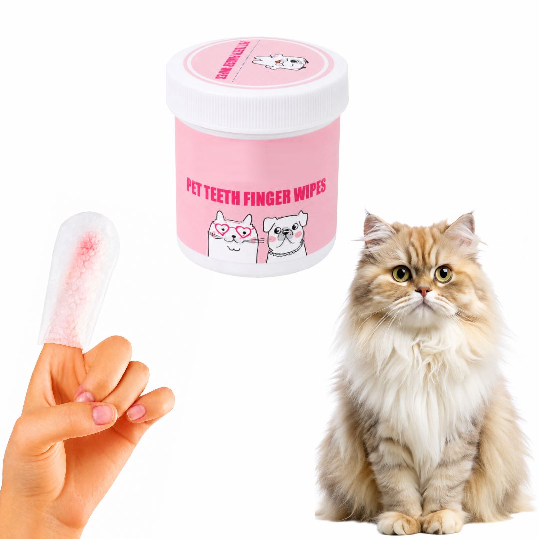Premium Pet Teeth Finger Wipes for Dogs & Cats – Oral Dental Cleaning Sleeves for Fresh Breath, Plaque Control, and Tartar Removal (50 Pieces)